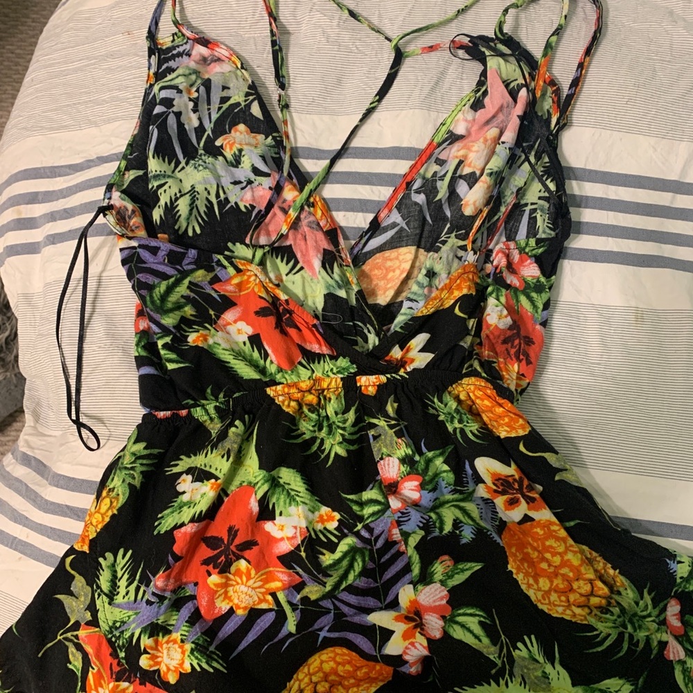 Tropical print romper